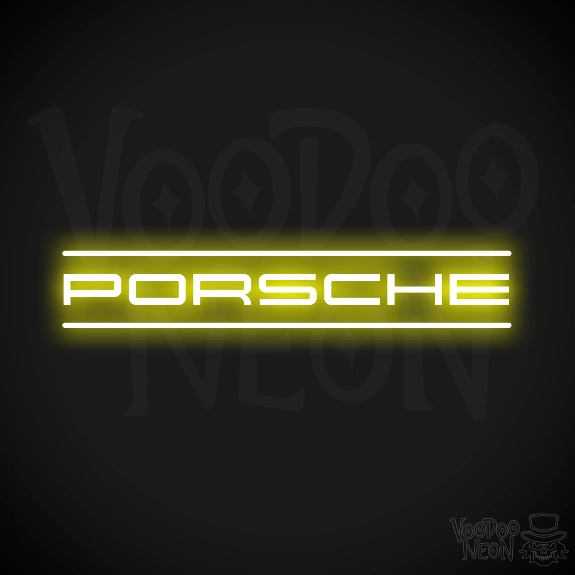 Porsche Neon Sign - Porsche Sign - Porsche Decor - Wall Art - Color Yellow