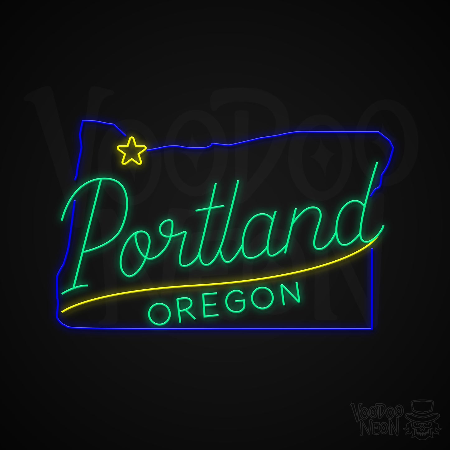 Portland, Oregon Neon Sign - Multi-Color