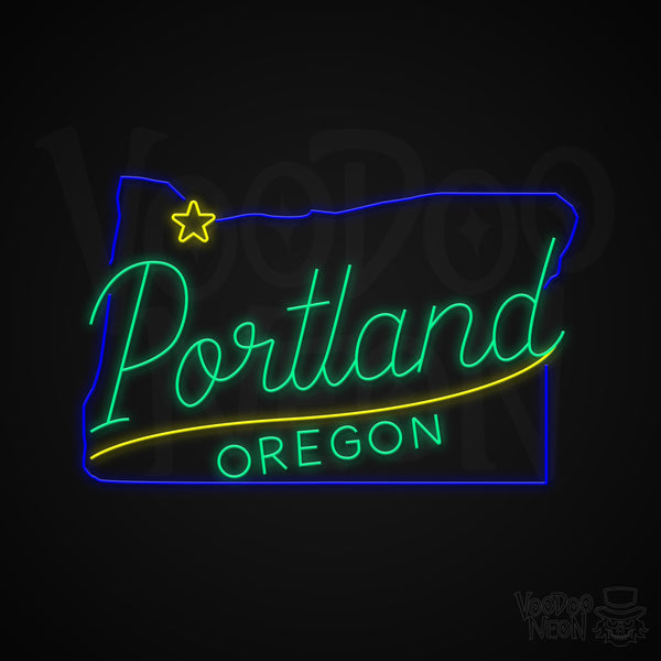 Portland Outdoor Store Neon Sign Black & White Wall Art. Portland Black And White Pictures | Portland Office online Art