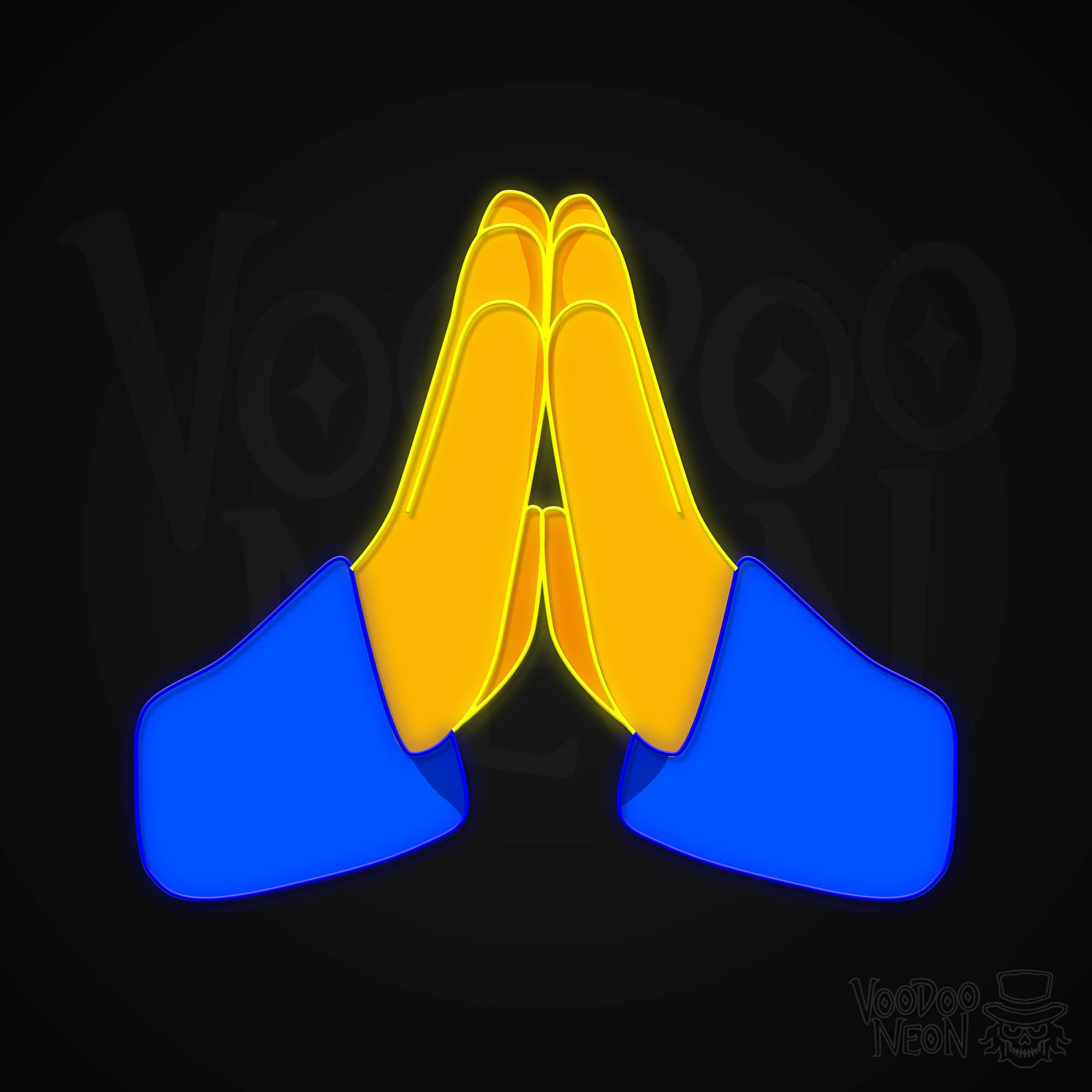 Praying Hands Emoji Neon Sign - Multi-Color - Blackwall