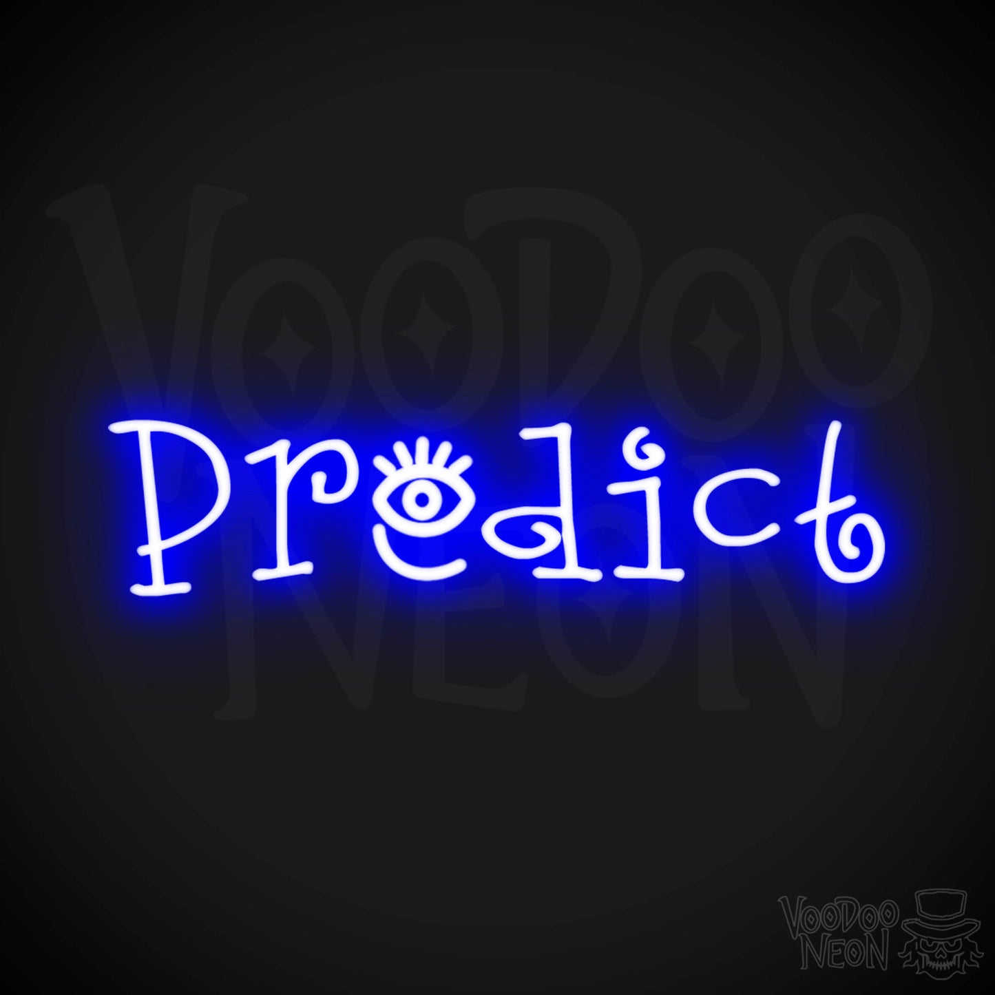 Predict Neon Sign - Neon Predict Sign - Color Dark Blue