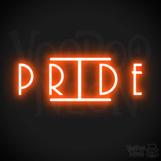 Pride Neon Sign - Neon Pride Sign - Color Orange
