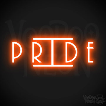 Pride Neon Sign - Neon Pride Sign - Color Orange