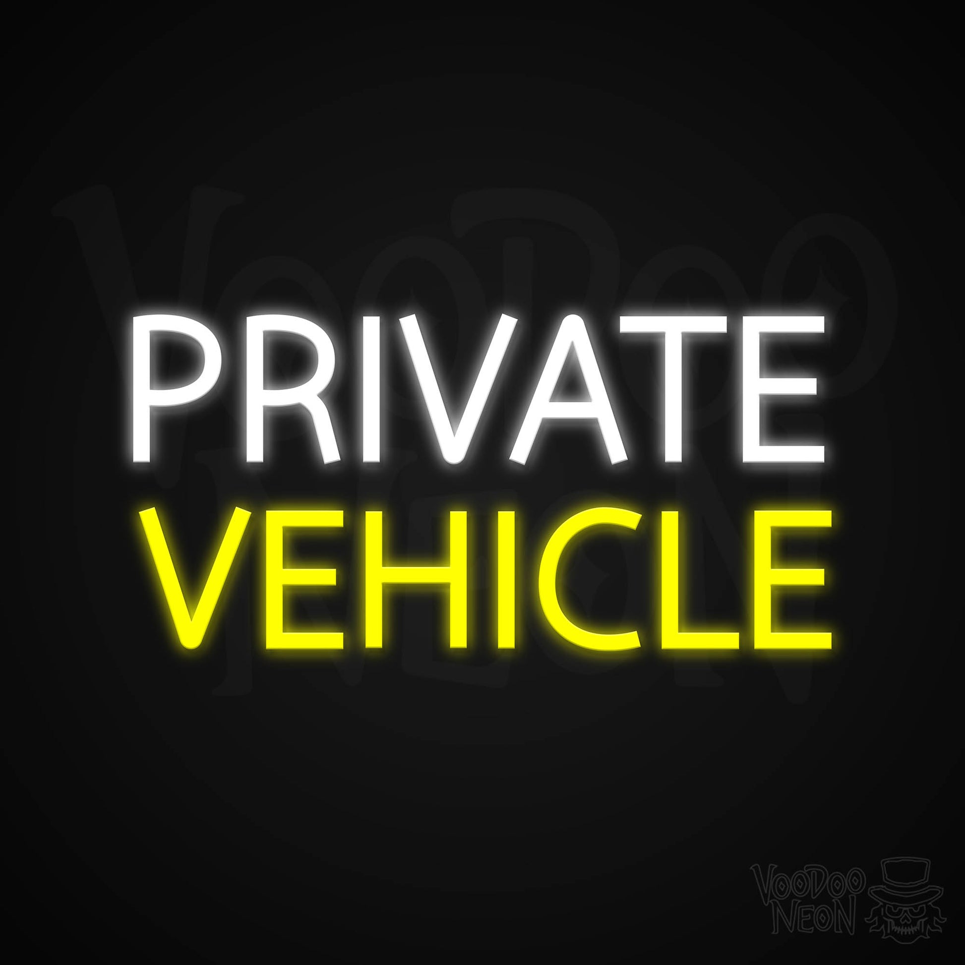 Private Vehicle Neon Sign - Multi-Color - Blackwall