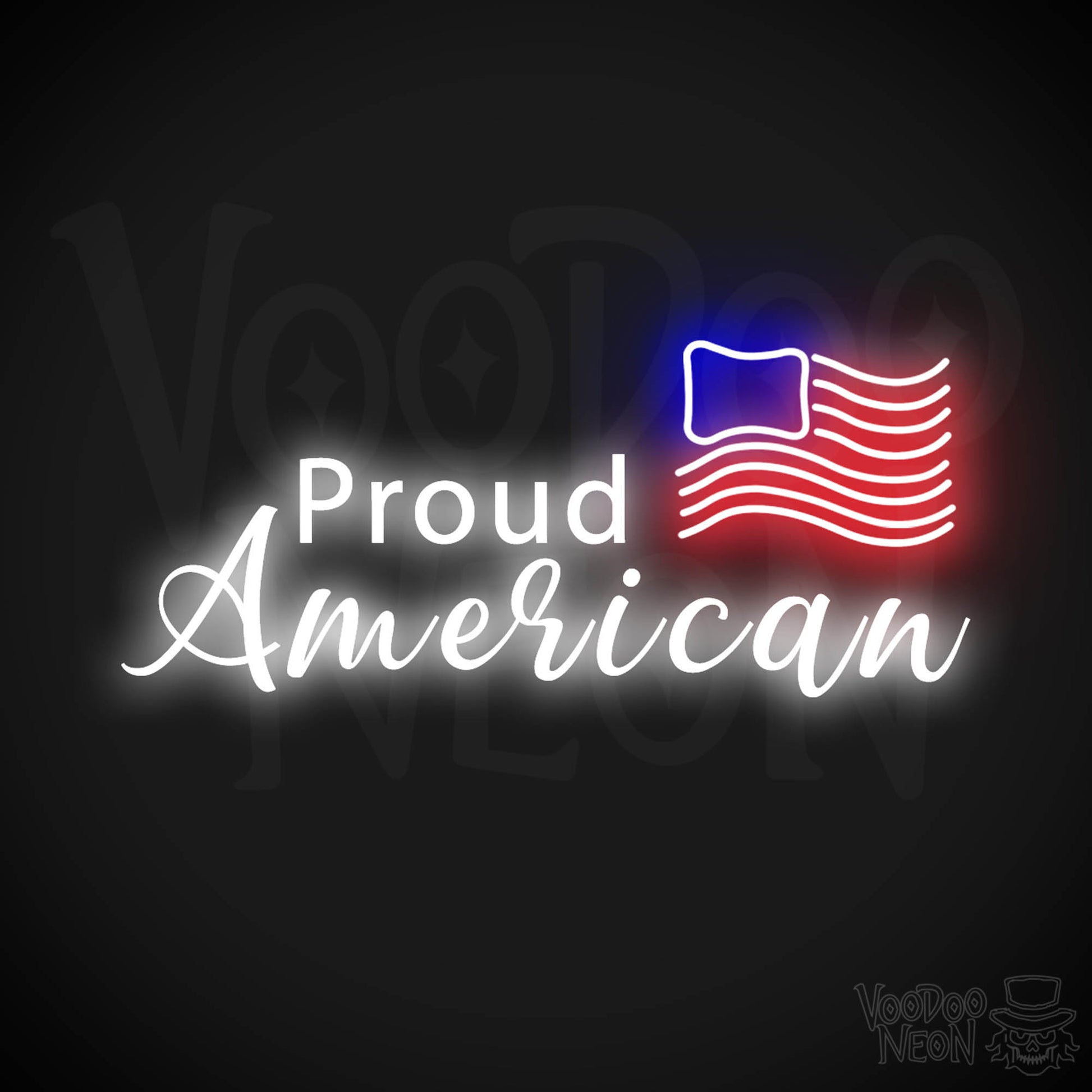 Proud American Neon Sign - Proud American Sign - Color Multi-Color