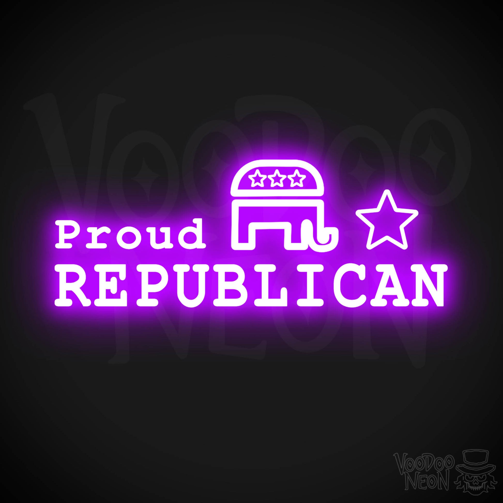 Proud Republican Neon Sign - Proud Republican Sign - Color Purple