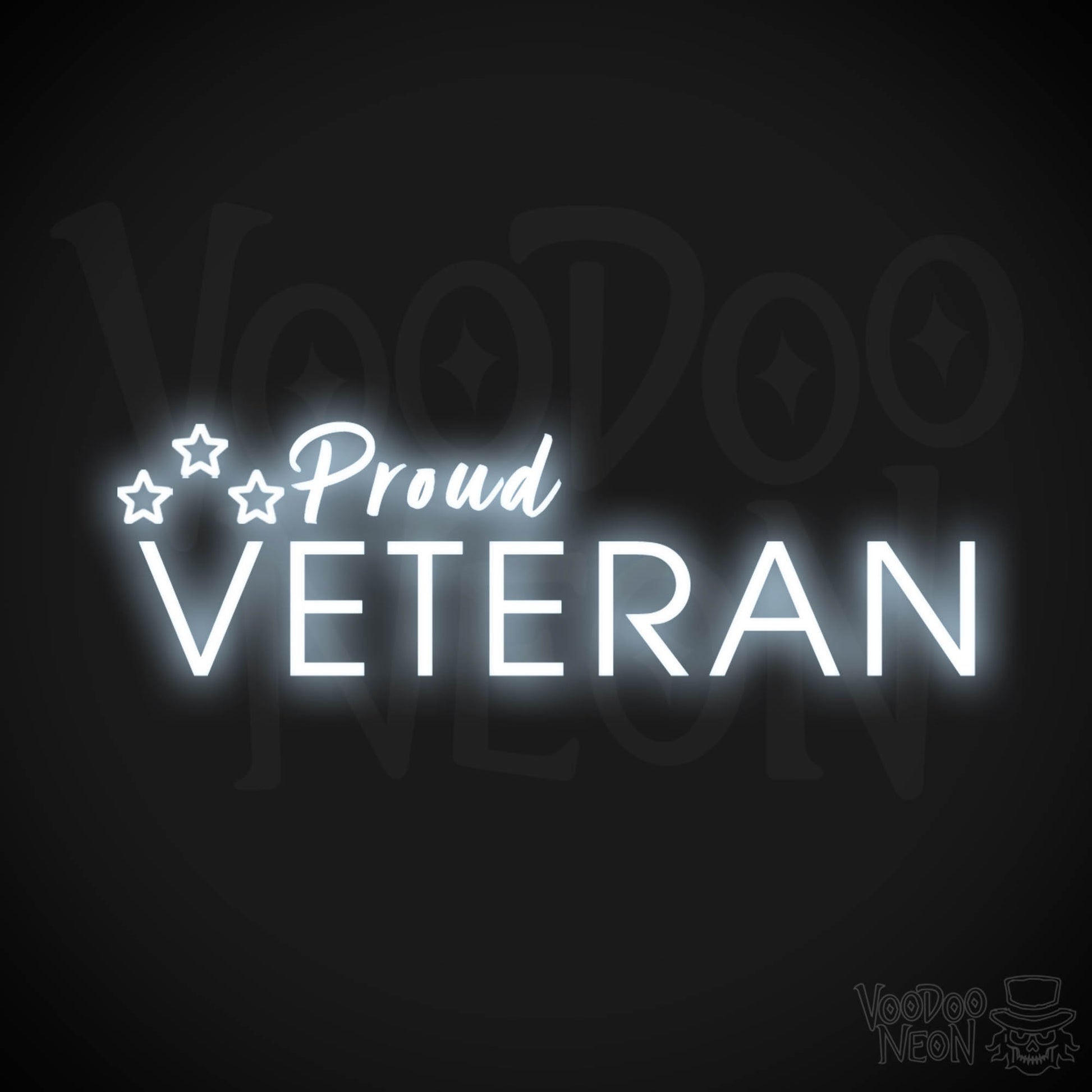 Proud Veteran Neon Sign - Proud Veteran Sign - LED Light - Color Cool White