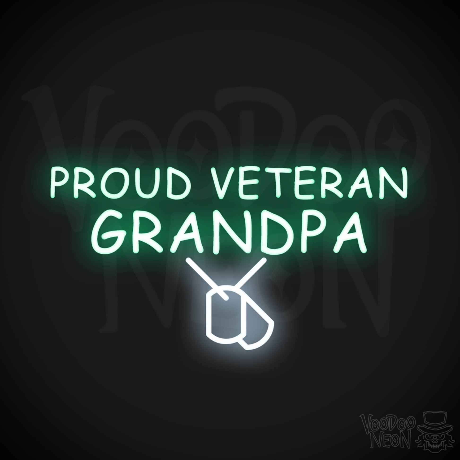 Proud Veteran Grandpa Neon Sign - Proud Veteran Grandpa Sign - Color Multi-Color
