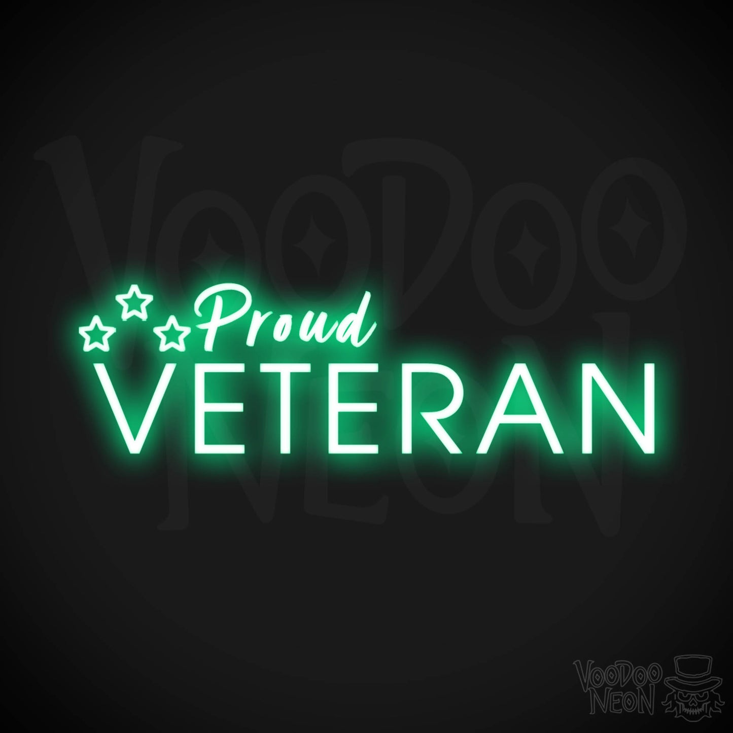 Proud Veteran Neon Sign - Proud Veteran Sign - LED Light - Color Green