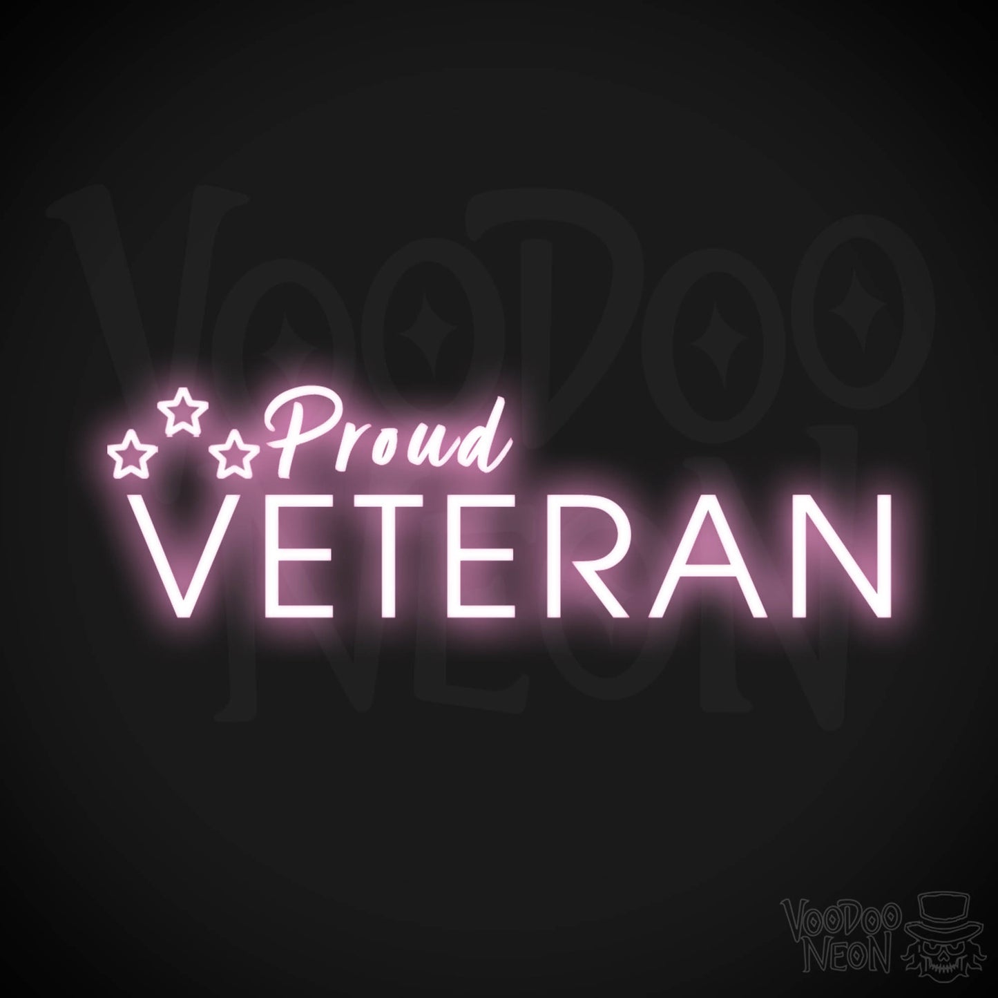 Proud Veteran Neon Sign - Proud Veteran Sign - LED Light - Color Light Pink