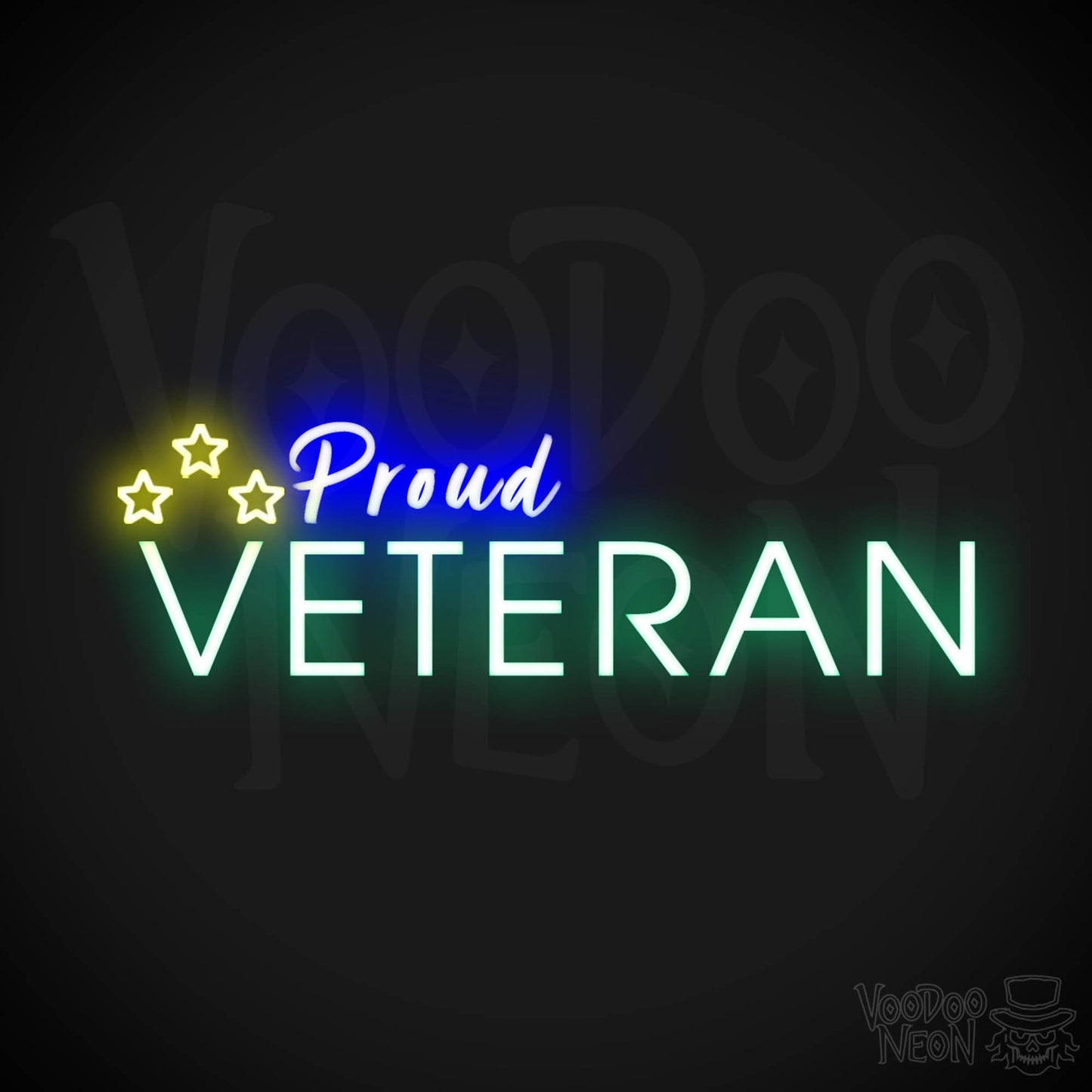 Proud Veteran Neon Sign - Proud Veteran Sign - LED Light - Color Multi-Color