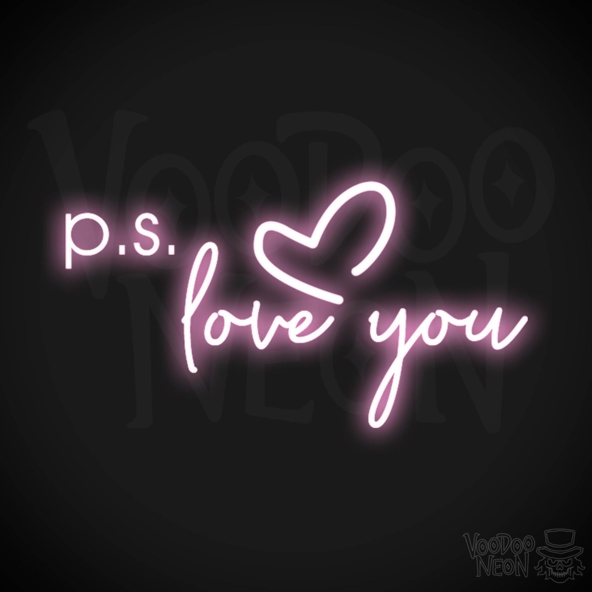 PS Love You Neon Sign - PS Love You Sign - LED Sign - Color Light Pink