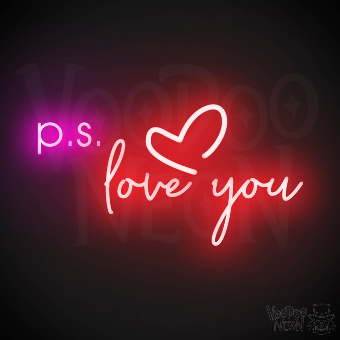 PS Love You Neon Sign - PS Love You Sign - LED Sign - Color Multi-Color