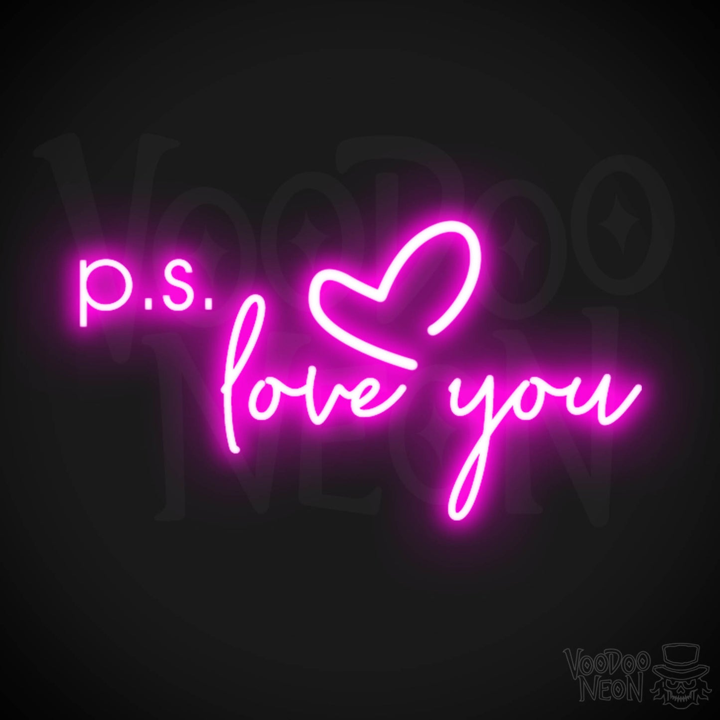 PS Love You Neon Sign - PS Love You Sign - LED Sign - Color Pink