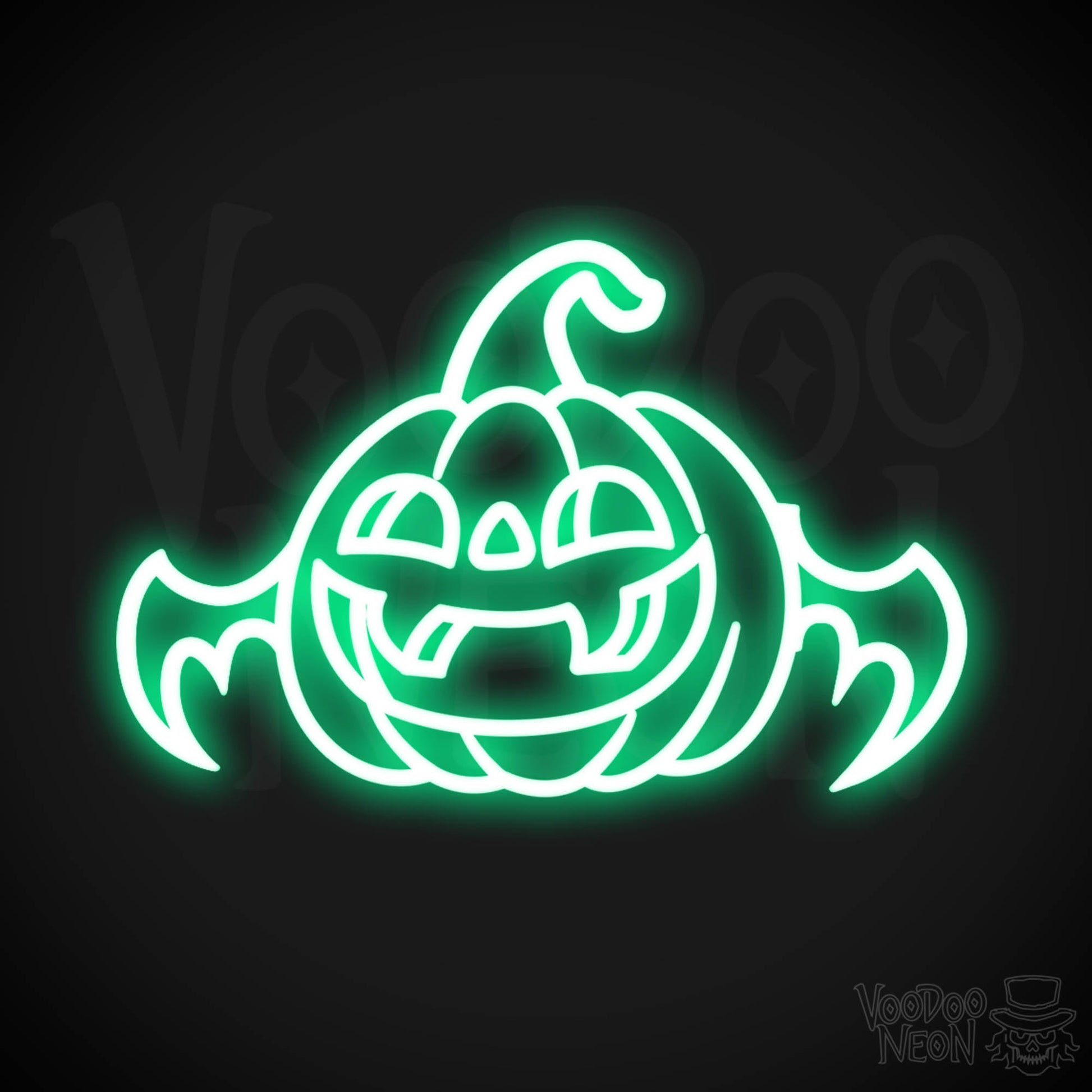 Neon Pumpkin Sign - Pumpkin Neon Sign - LED Halloween Artwork - Color Green