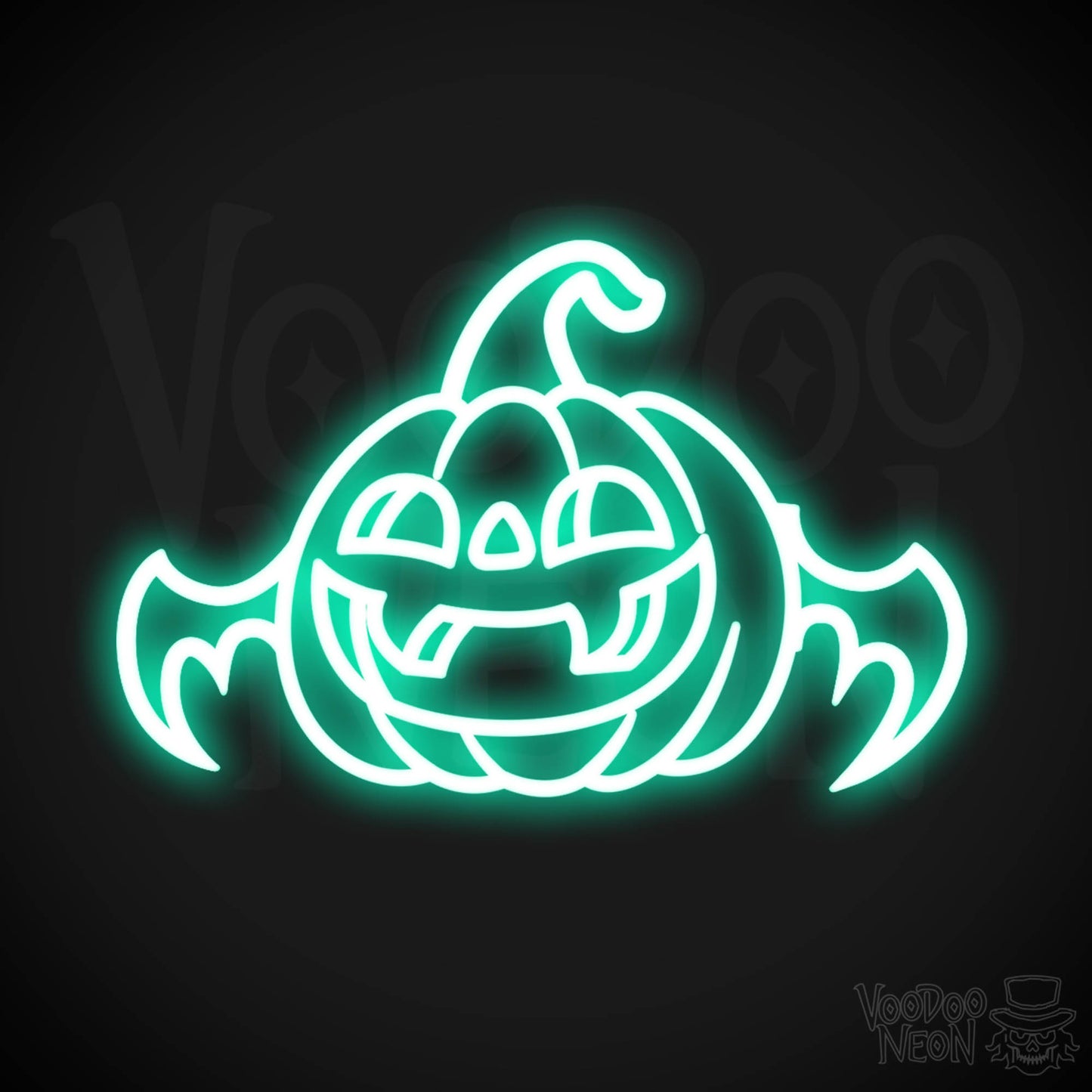 Neon Pumpkin Sign - Pumpkin Neon Sign - LED Halloween Artwork - Color Light Green