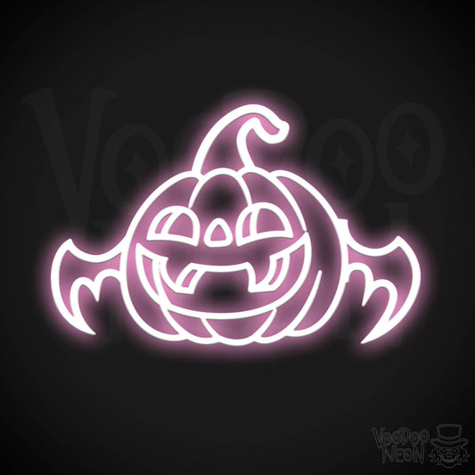 Neon Pumpkin Sign - Pumpkin Neon Sign - LED Halloween Artwork - Color Light Pink
