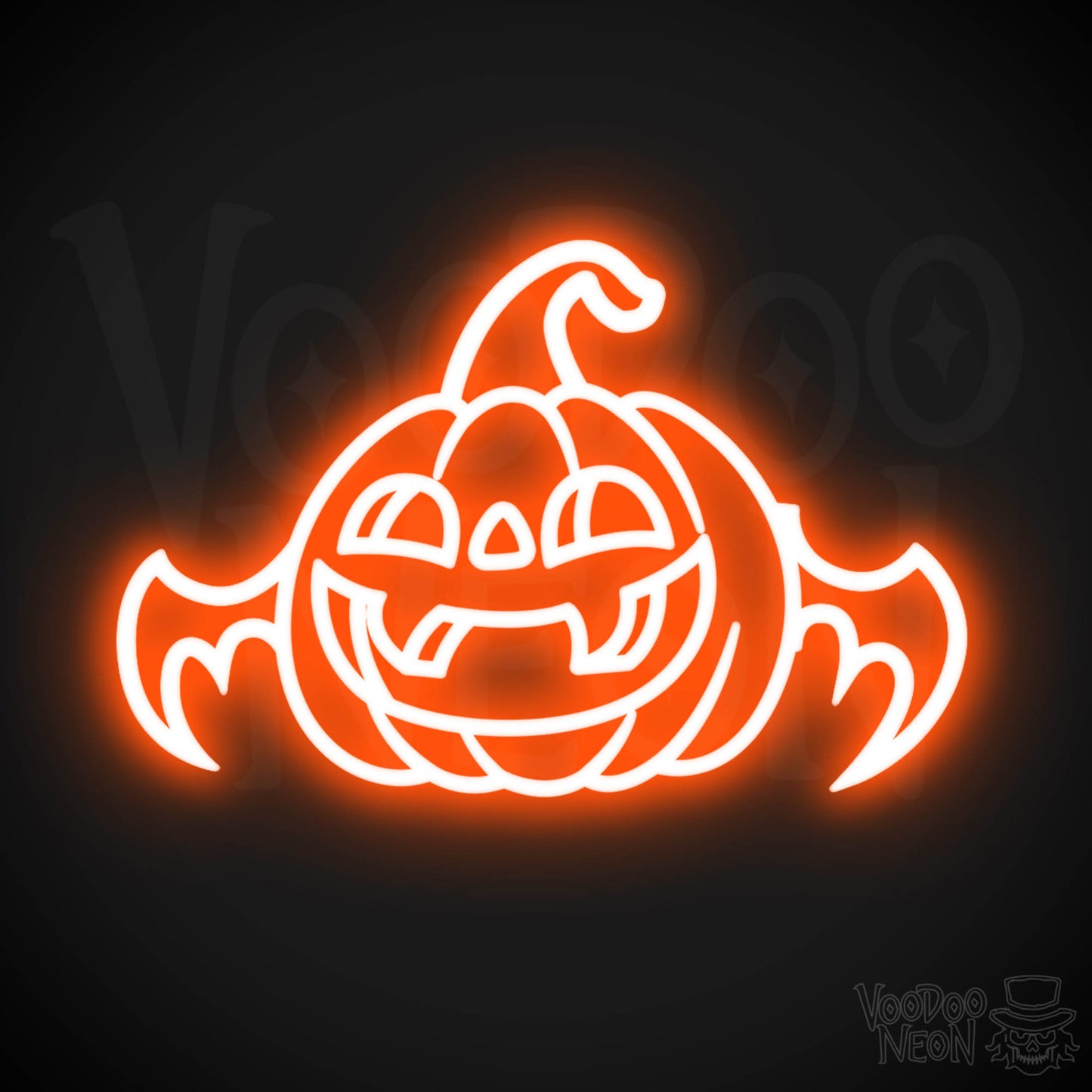 Neon Pumpkin Sign - Pumpkin Neon Sign - LED Halloween Artwork - Color Orange