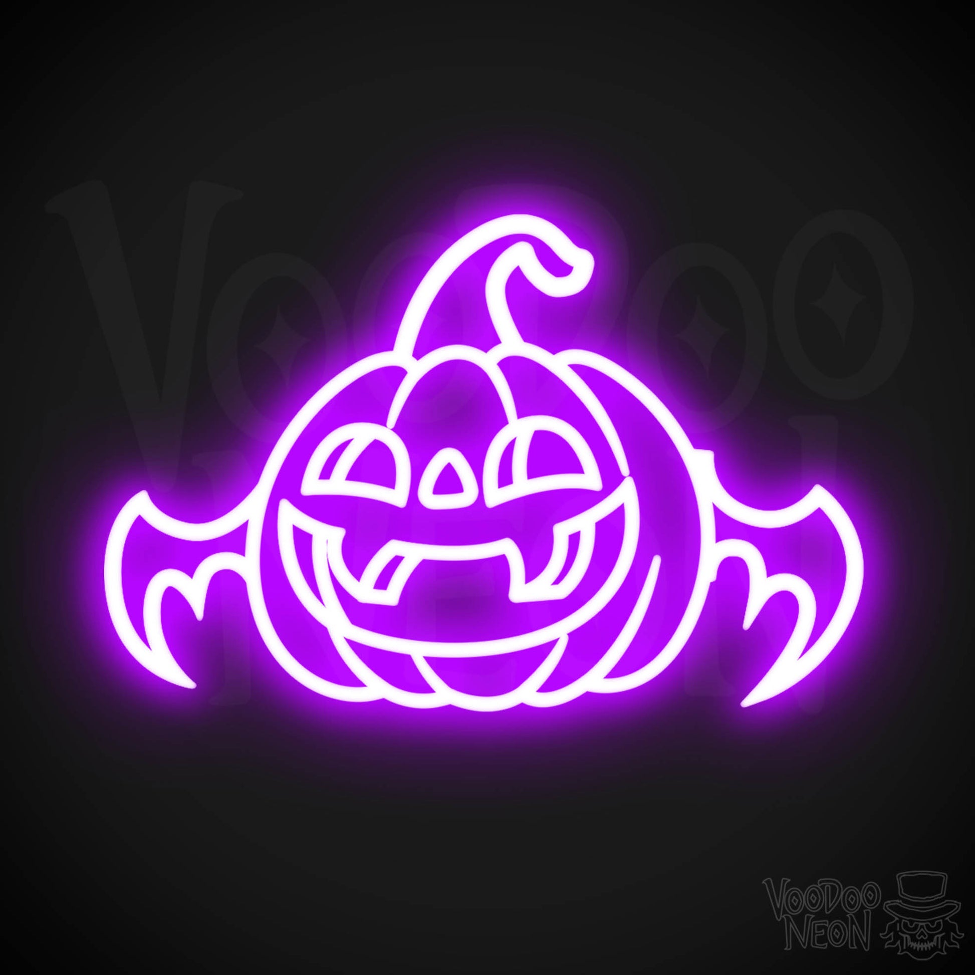 Neon Pumpkin Sign - Pumpkin Neon Sign - LED Halloween Artwork - Color Purple