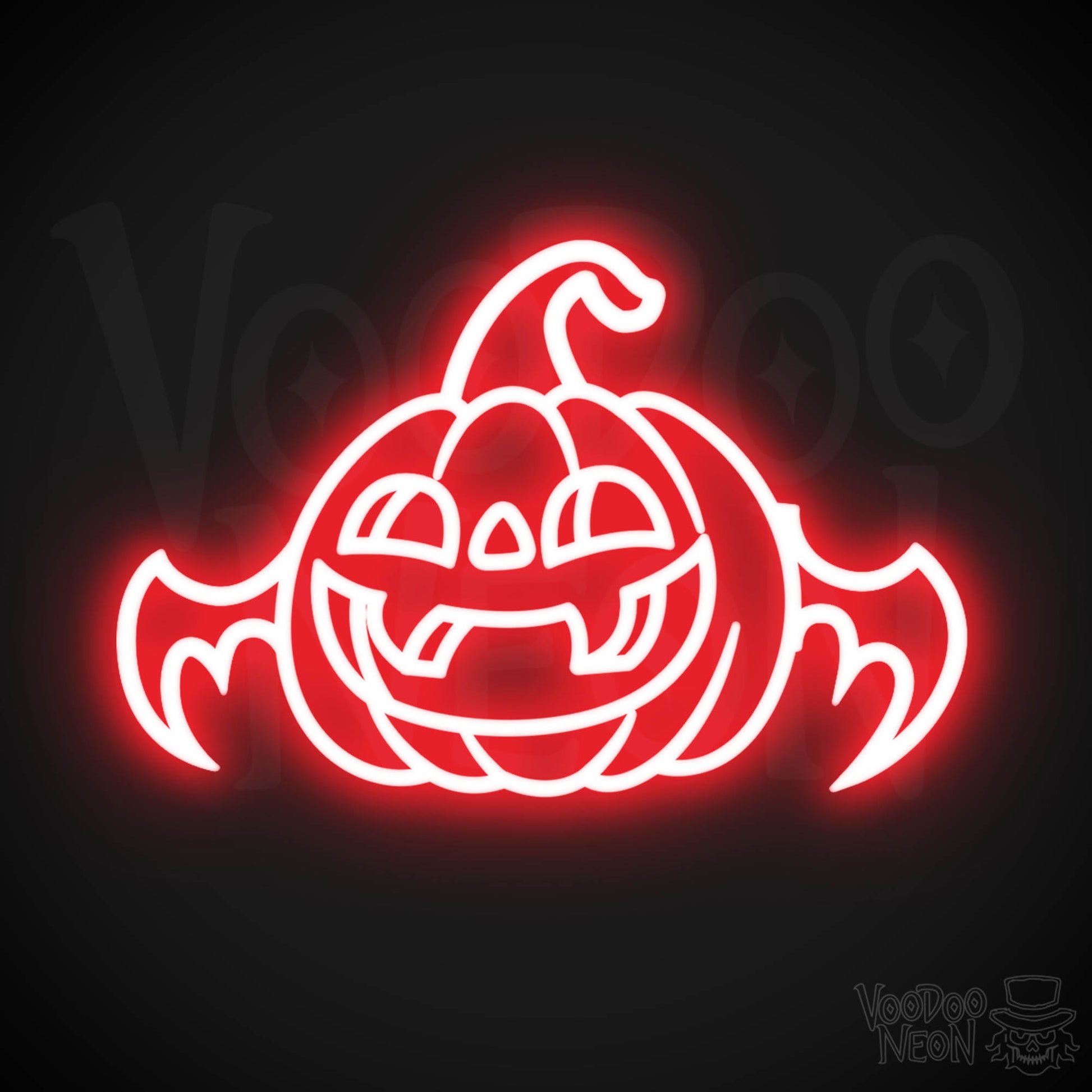 Neon Pumpkin Sign - Pumpkin Neon Sign - LED Halloween Artwork - Color Red
