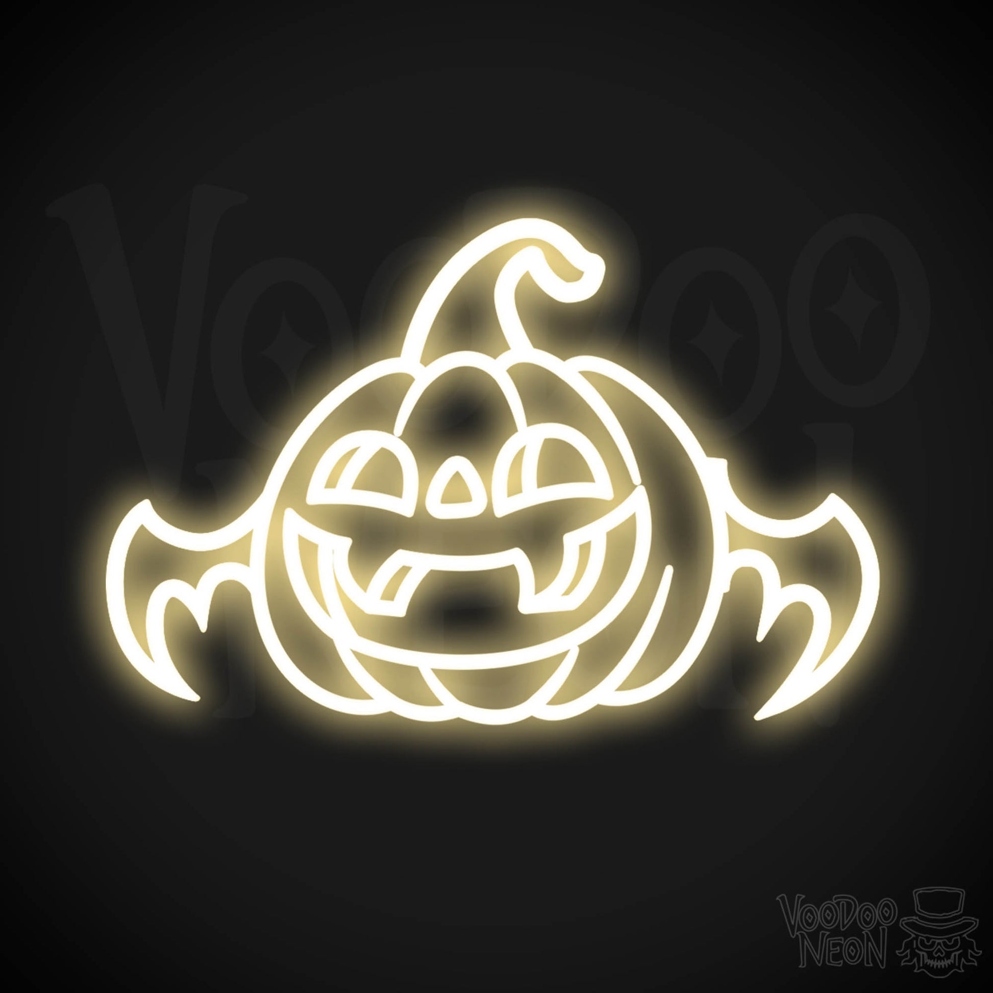 Neon Pumpkin Sign - Pumpkin Neon Sign - LED Halloween Artwork - Color Warm White