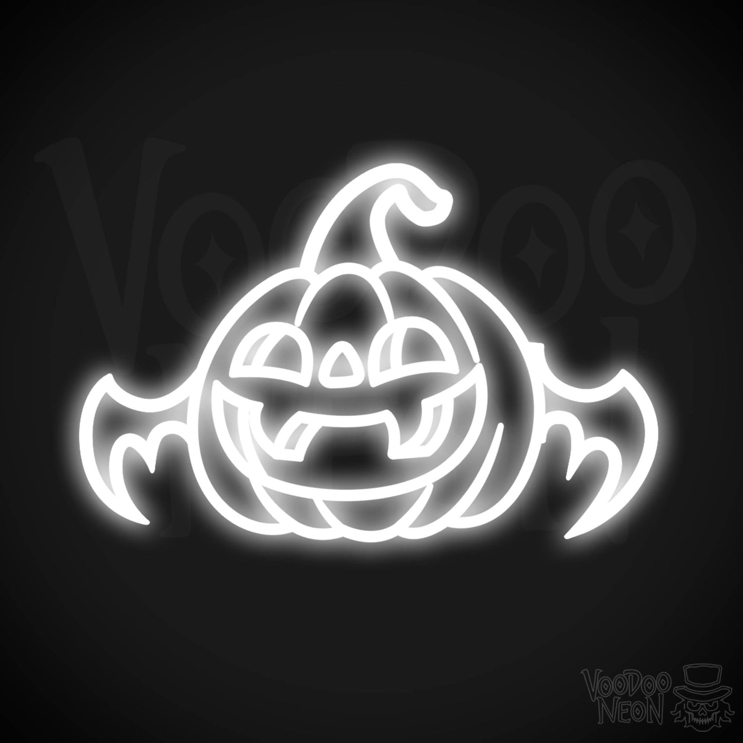 Neon Pumpkin Sign - Pumpkin Neon Sign - LED Halloween Artwork - Color White