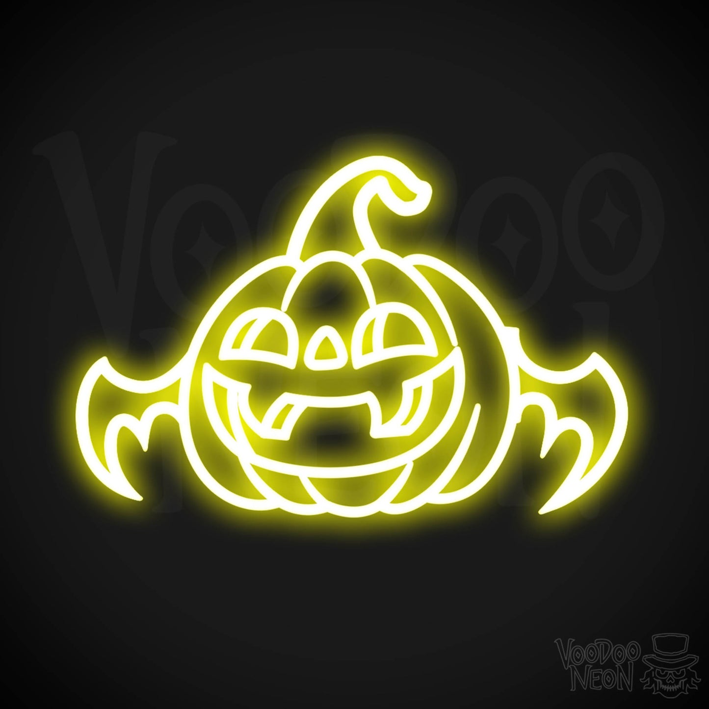 Neon Pumpkin Sign - Pumpkin Neon Sign - LED Halloween Artwork - Color Yellow