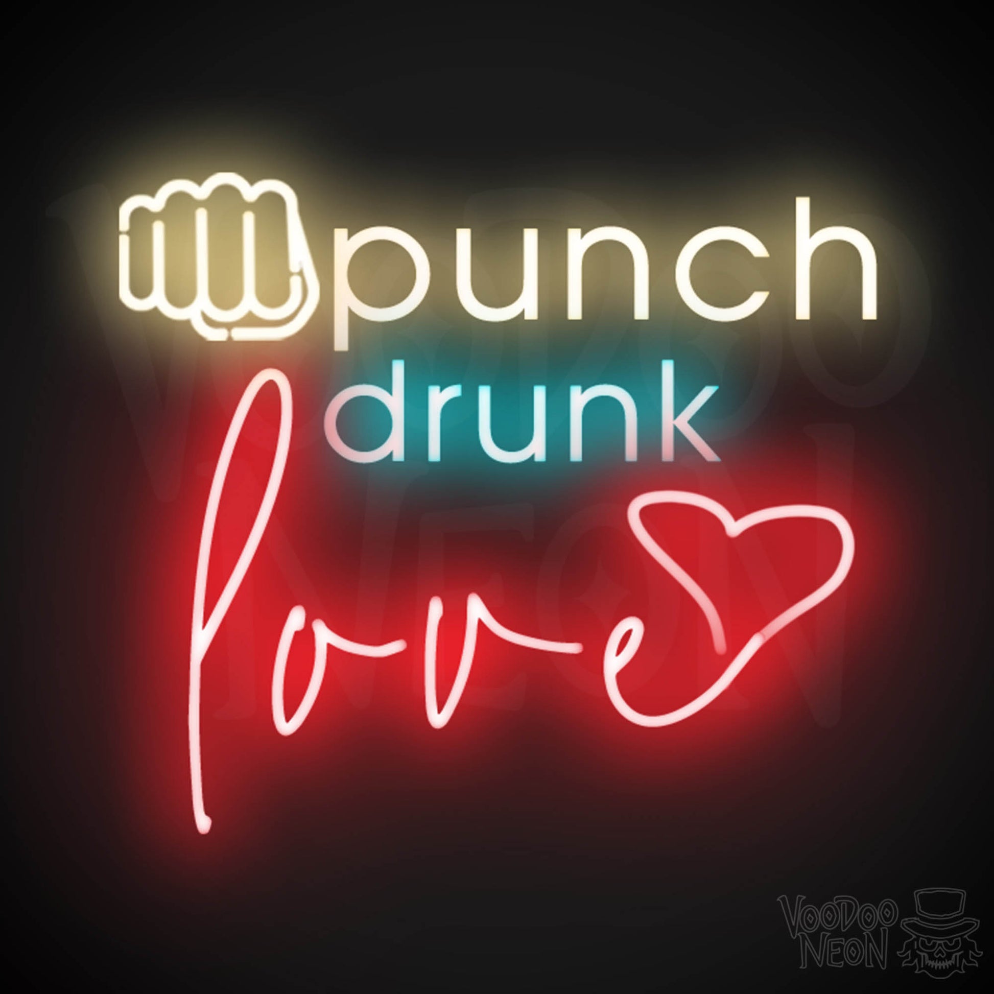 Punch Drunk Love Neon Sign - Neon Punch Drunk Love Sign - Color Multi-Color