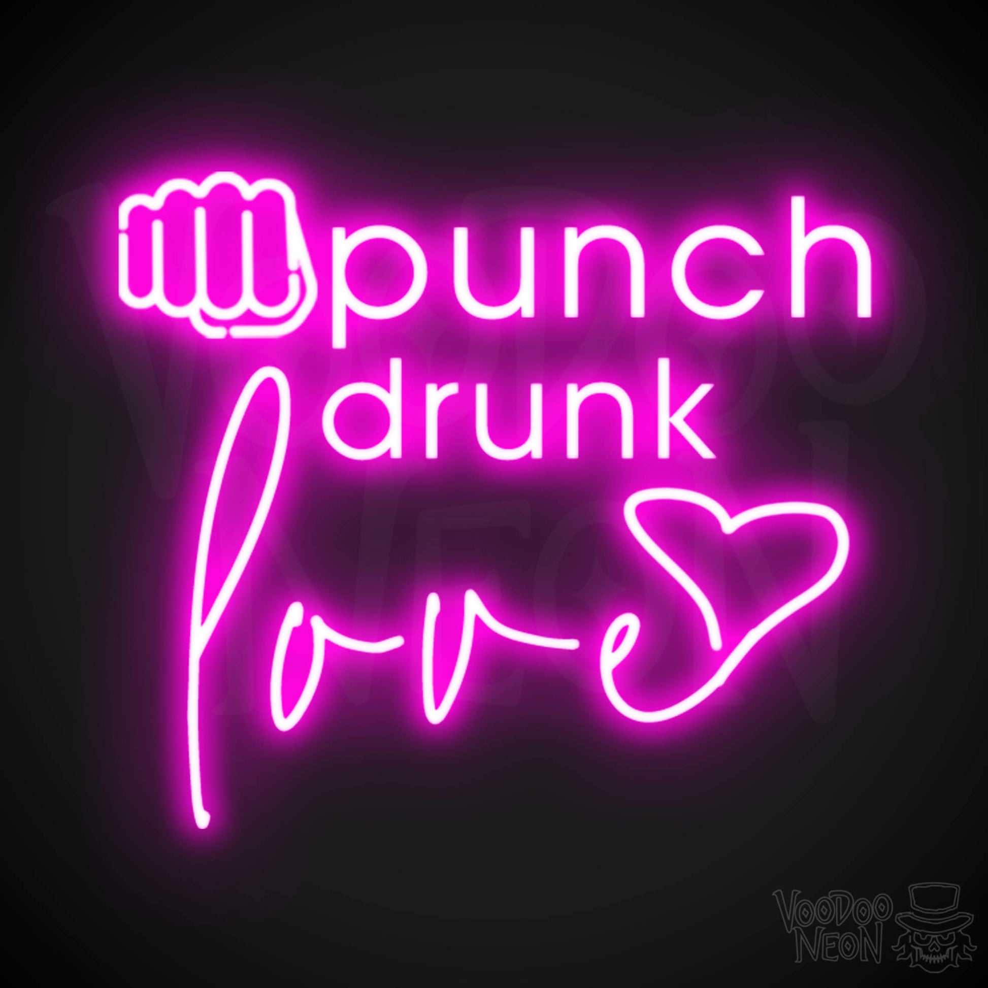 Punch Drunk Love Neon Sign - Neon Punch Drunk Love Sign - Color Pink