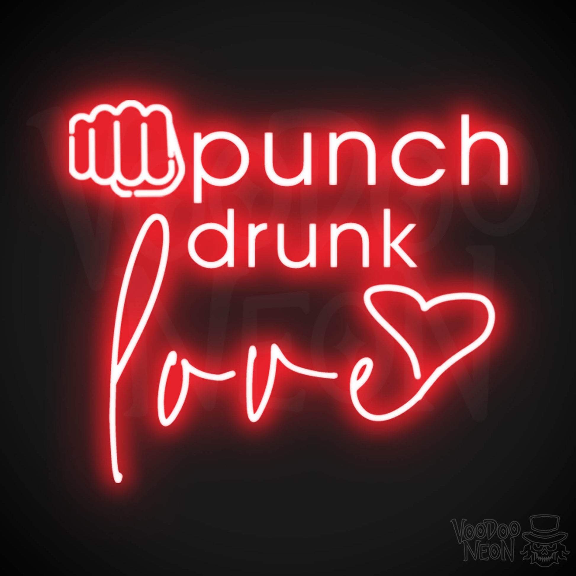 Punch Drunk Love Neon Sign - Neon Punch Drunk Love Sign - Color Red