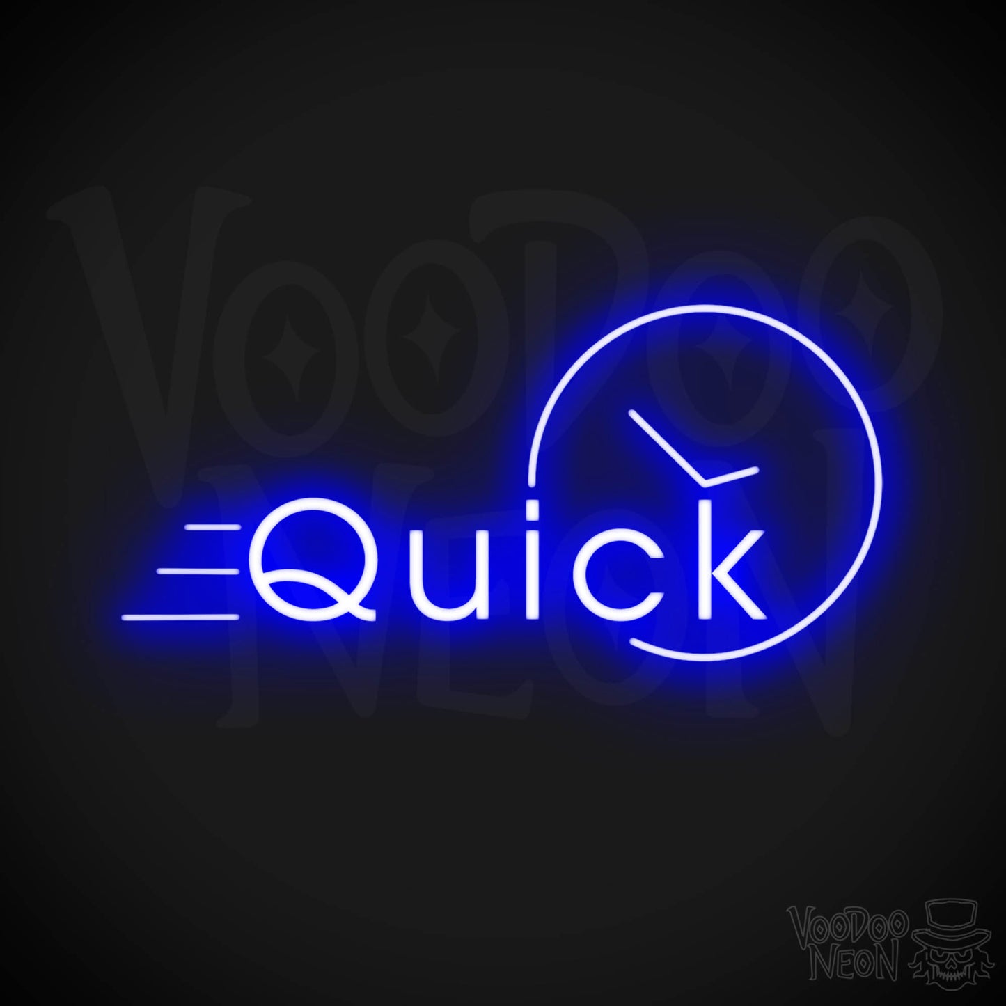 Quick Neon Sign - Neon Quick Sign - Word Sign - Color Dark Blue