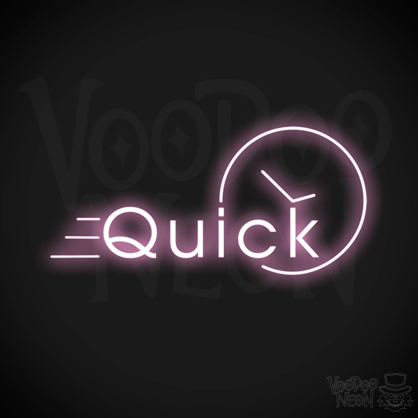 Quick Neon Sign - Neon Quick Sign - Word Sign - Color Light Pink