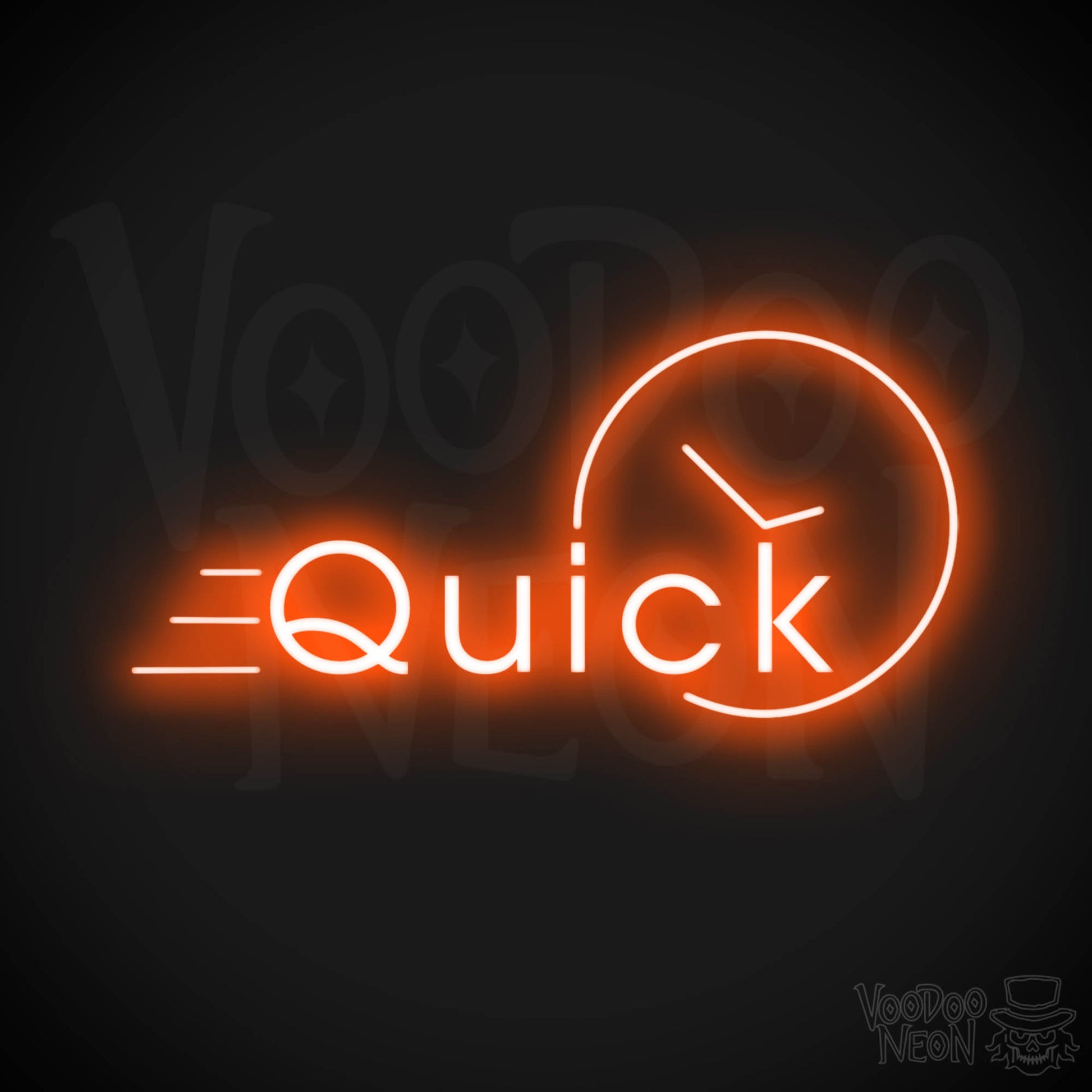 Quick Neon Sign - Neon Quick Sign - Word Sign - Color Orange