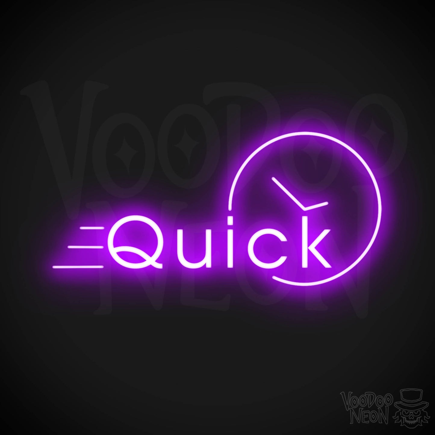 Quick Neon Sign - Neon Quick Sign - Word Sign - Color Purple