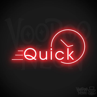 Quick Neon Sign - Neon Quick Sign - Word Sign - Color Red