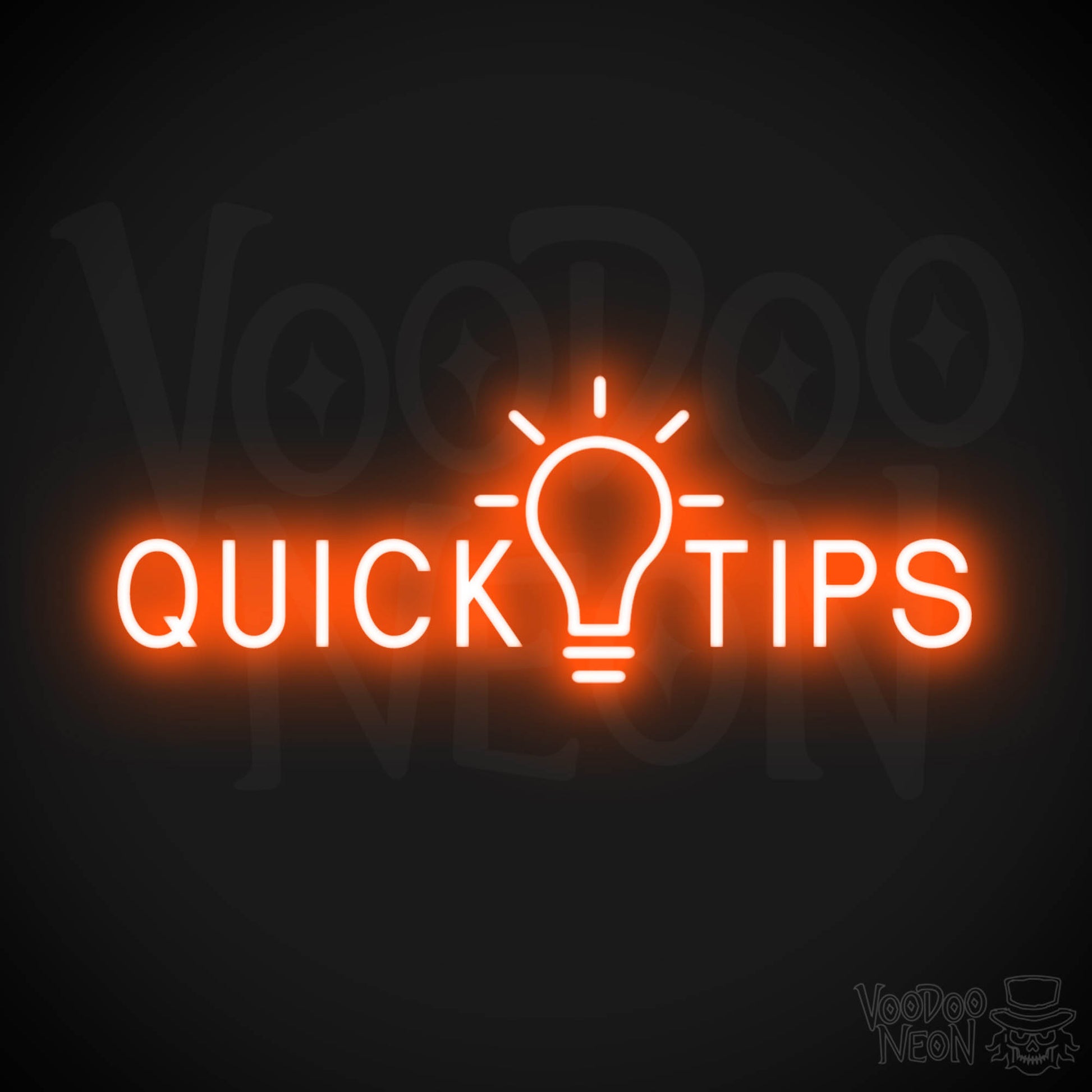 Quick Tips Neon Sign - Neon Quick Tips Sign - Color Orange