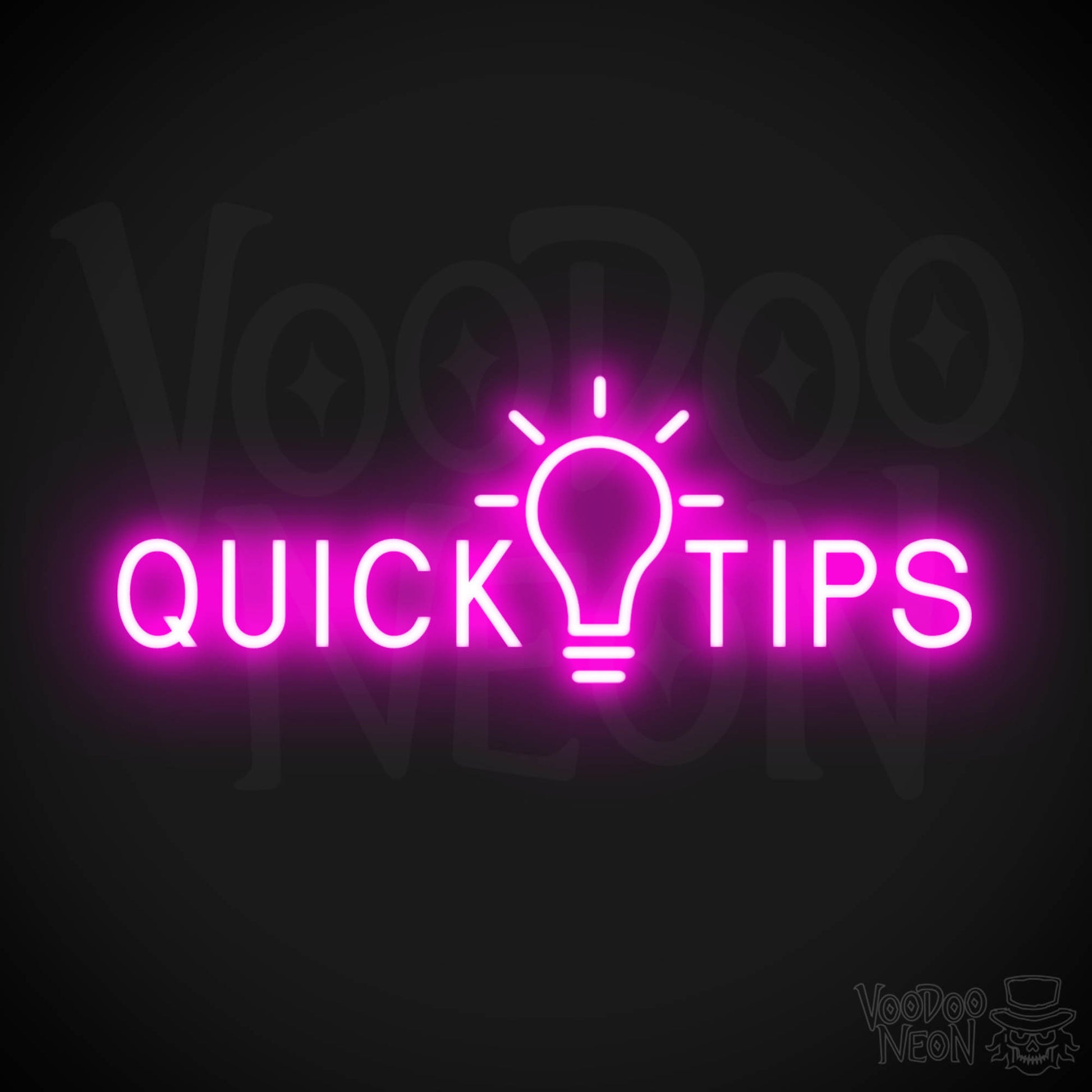 Quick Tips Neon Sign - Neon Quick Tips Sign - Color Pink