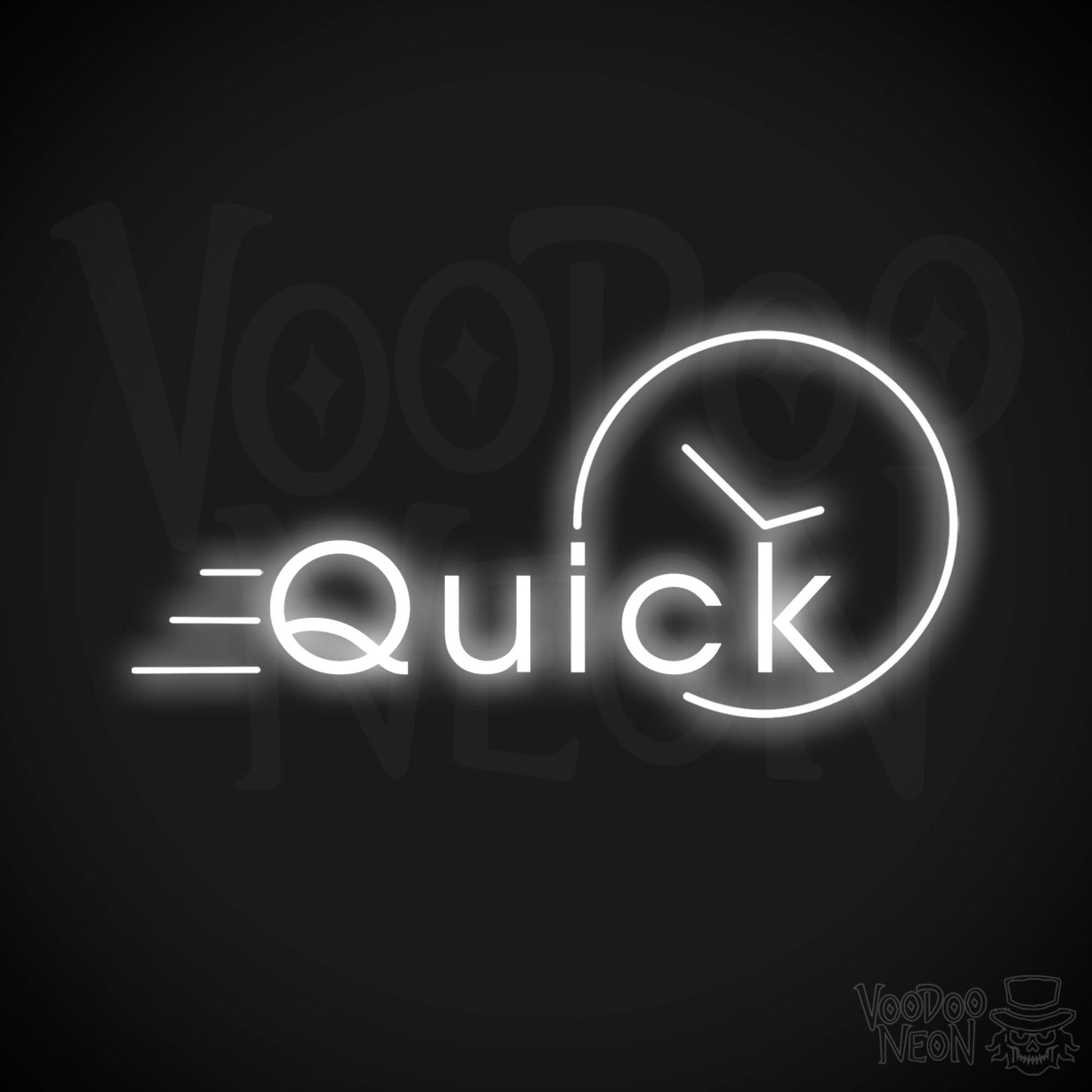 Quick Neon Sign - Neon Quick Sign - Word Sign - Color White