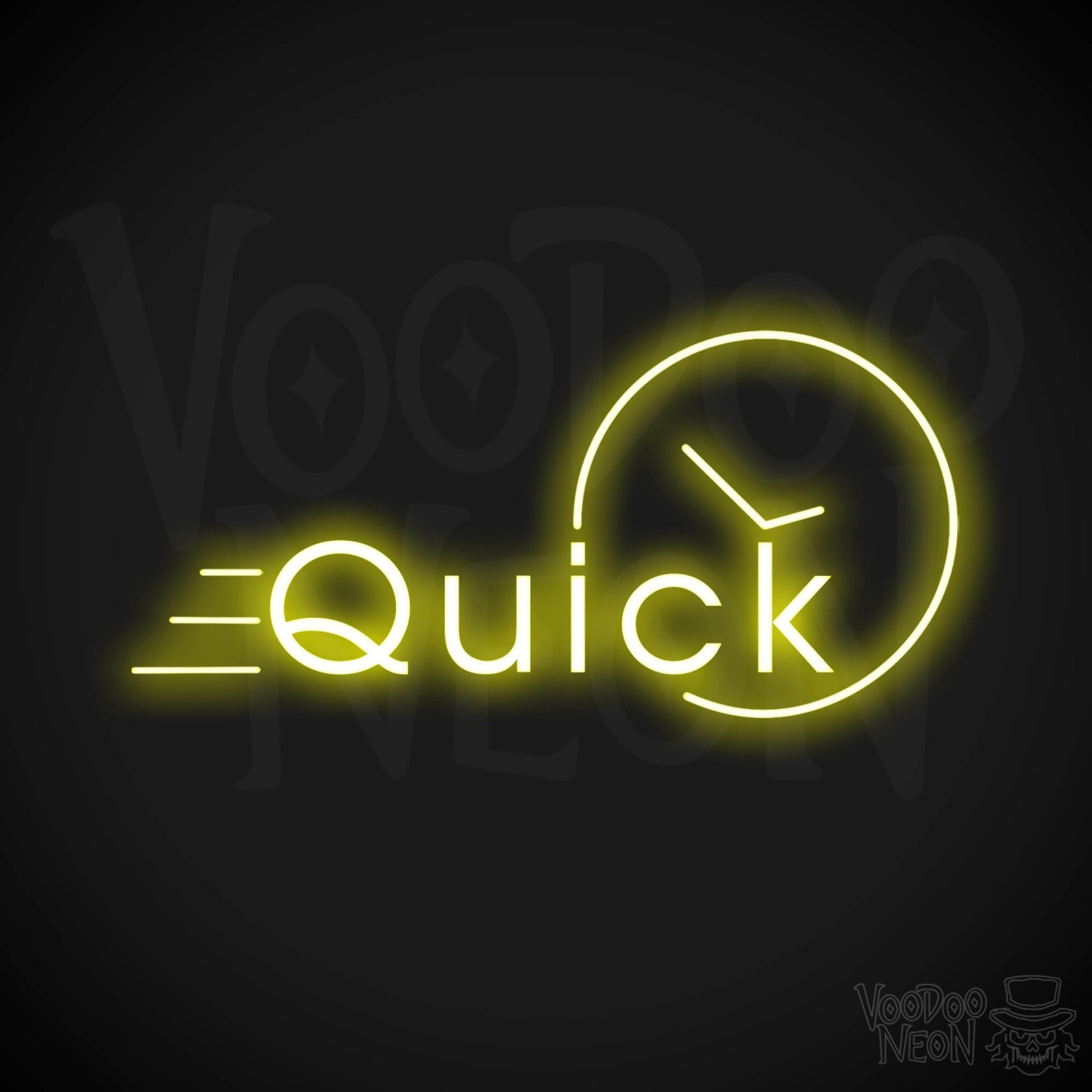 Quick Neon Sign - Neon Quick Sign - Word Sign - Color Yellow