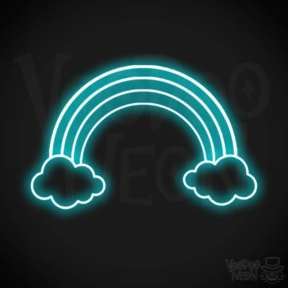 Neon Rainbow Sign - Rainbow Neon Sign - Rainbow LED Wall Art - Color Ice Blue