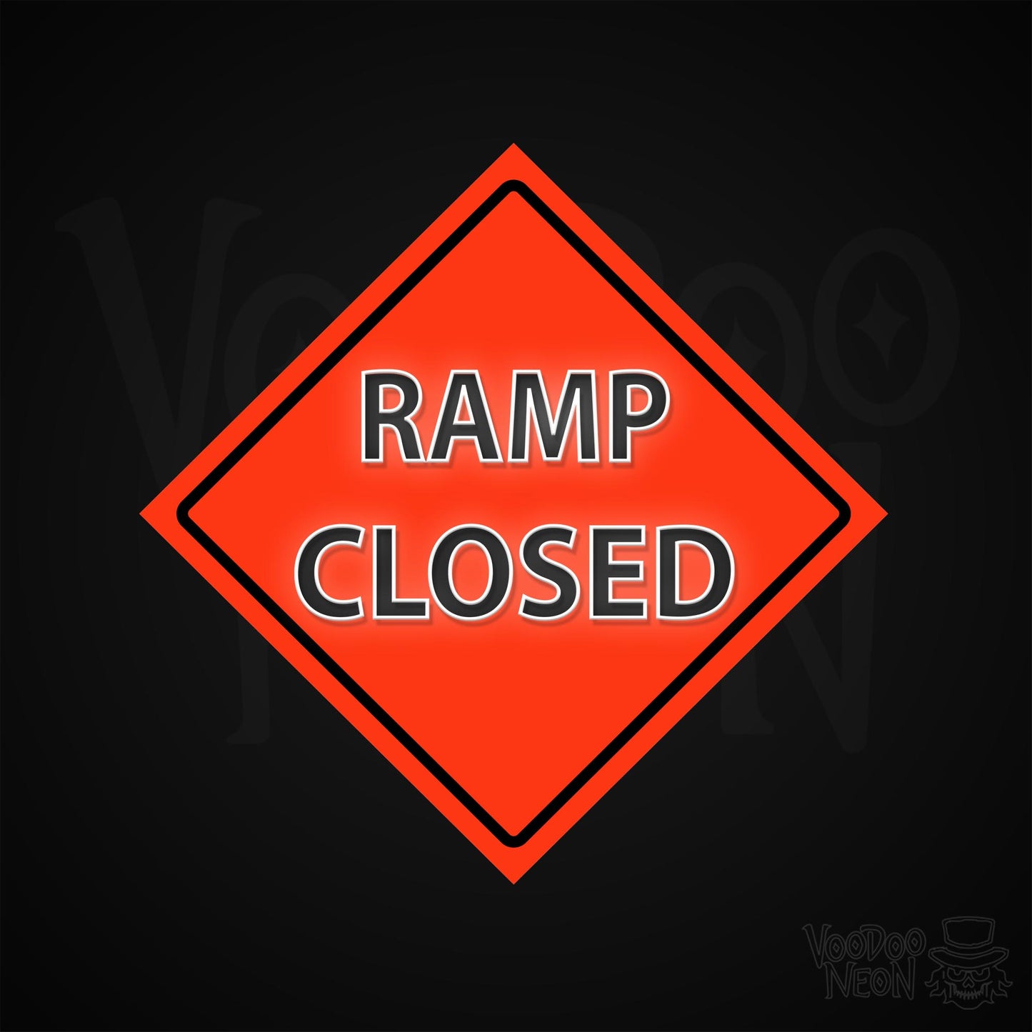 Ramp Closed Neon Sign - Multi-Color - Blackwall