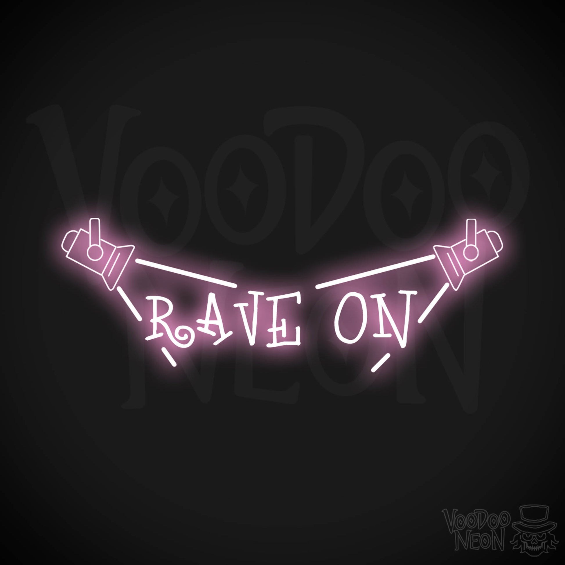Rave On Neon Sign - Neon Rave Sign - LED Wall Art - Color Light Pink