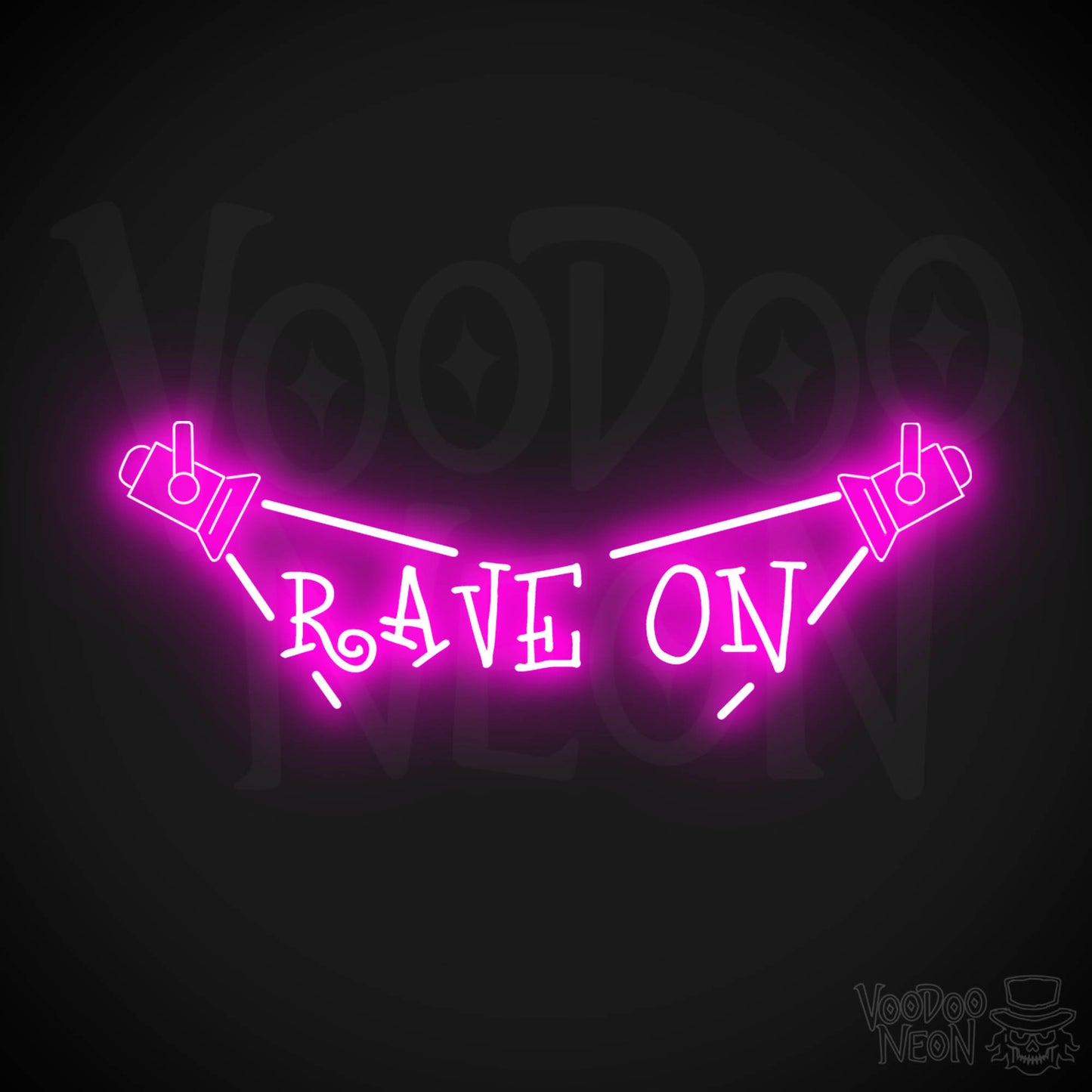 Rave On Neon Sign - Neon Rave Sign - LED Wall Art - Color Pink