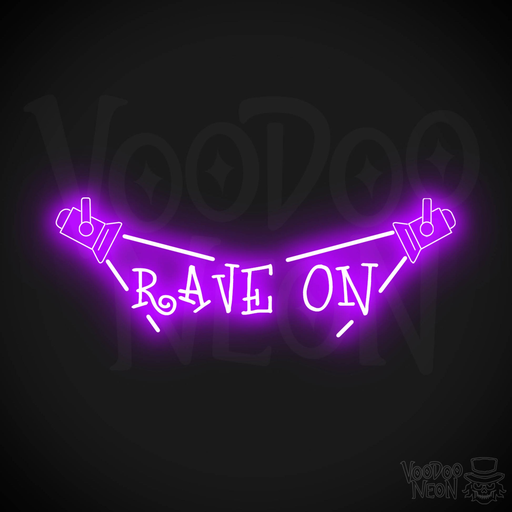 Rave On Neon Sign - Neon Rave Sign - LED Wall Art - Color Purple