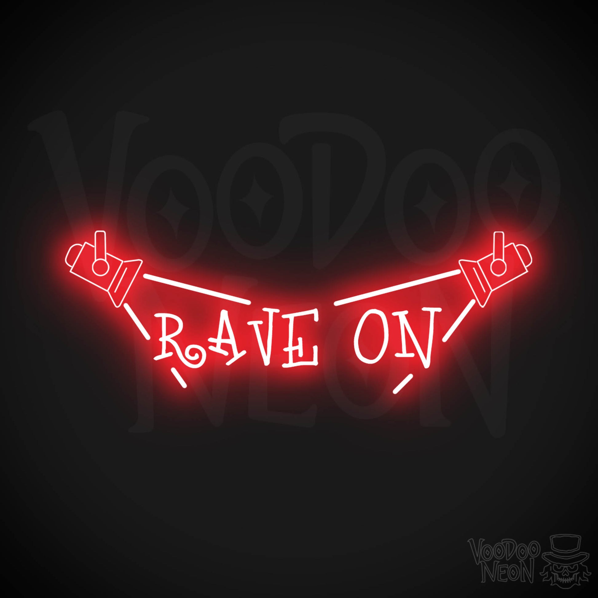 Rave On Neon Sign - Neon Rave Sign - LED Wall Art - Color Red