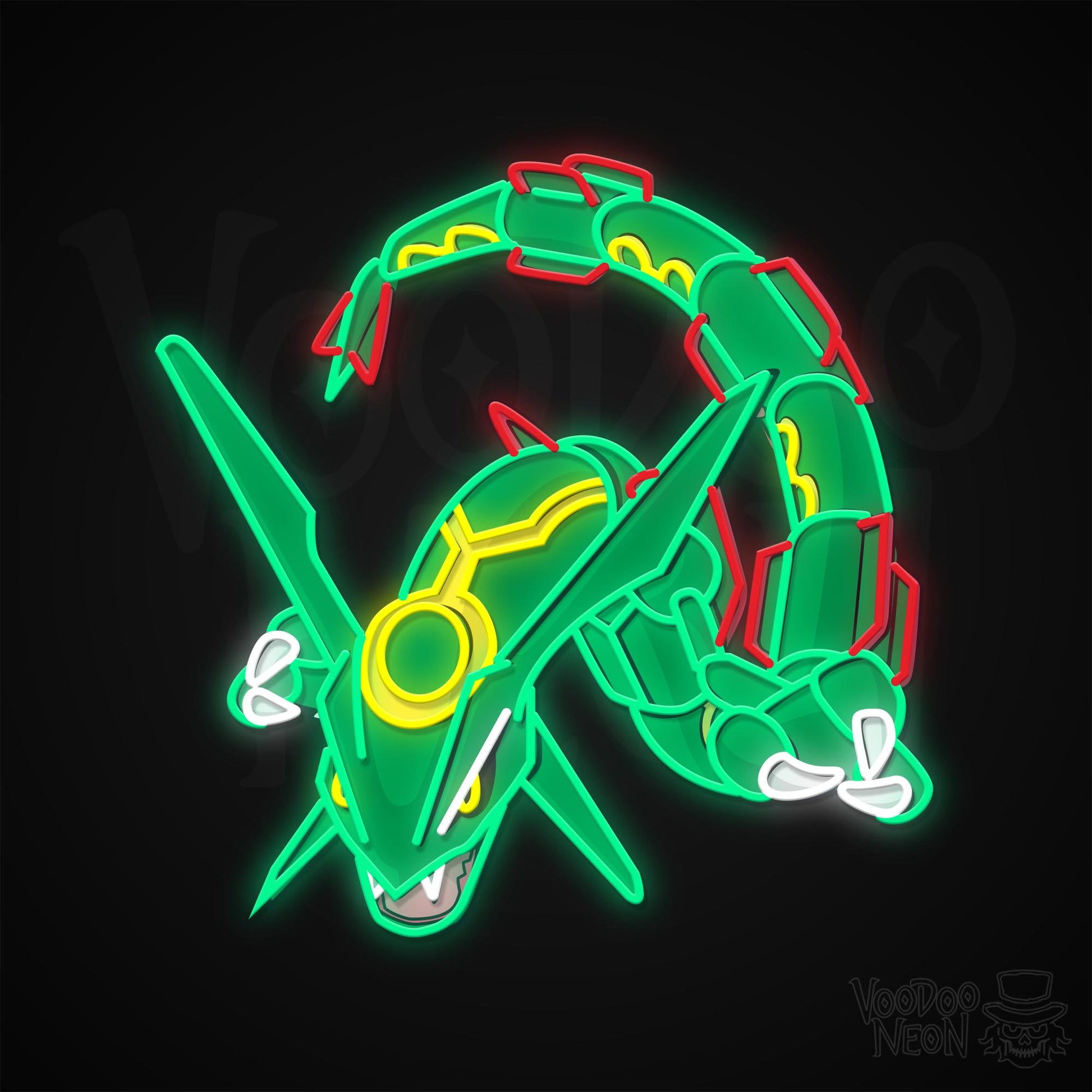 Rayquaza Neon Sign - Multi-Color - Blackwall