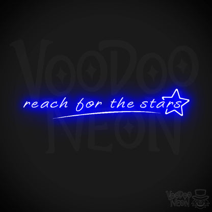 Reach For The Stars Neon Sign - LED Wall Art - Color Dark Blue