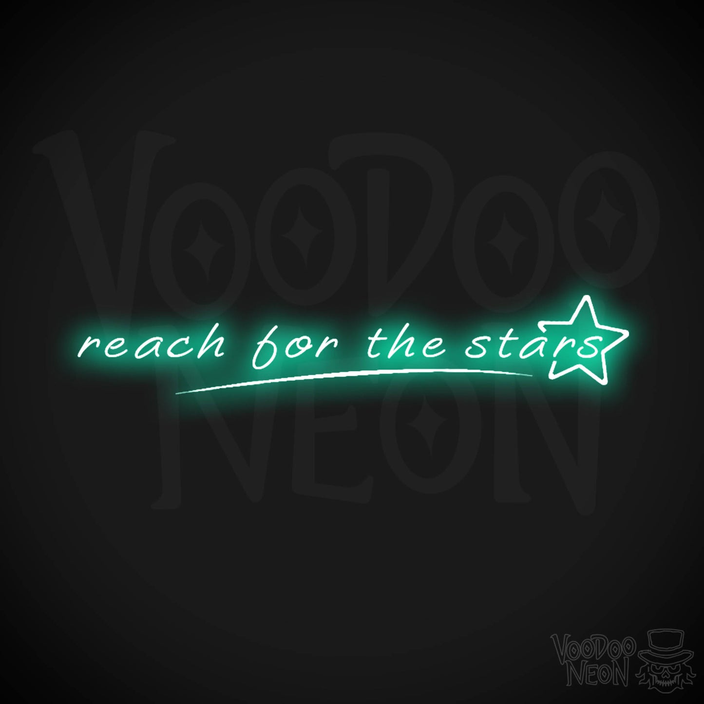 Reach For The Stars Neon Sign - LED Wall Art - Color Light Green