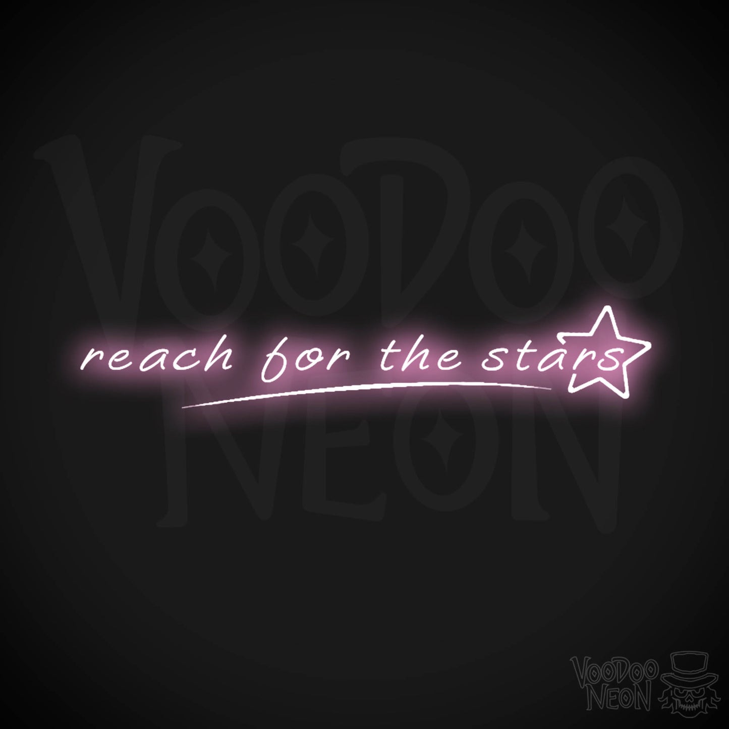 Reach For The Stars Neon Sign - LED Wall Art - Color Light Pink