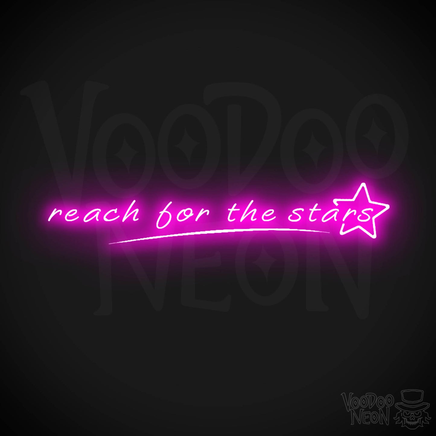 Reach For The Stars Neon Sign - LED Wall Art - Color Pink